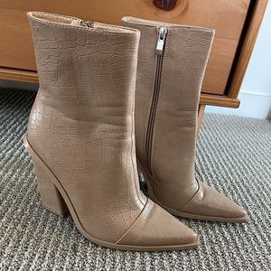 Nasty Gal Faux Croc Booties